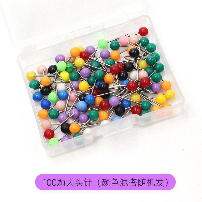 10 colores 500 agujas de plástico de color 10 agujas de mapa de color agujas de bola