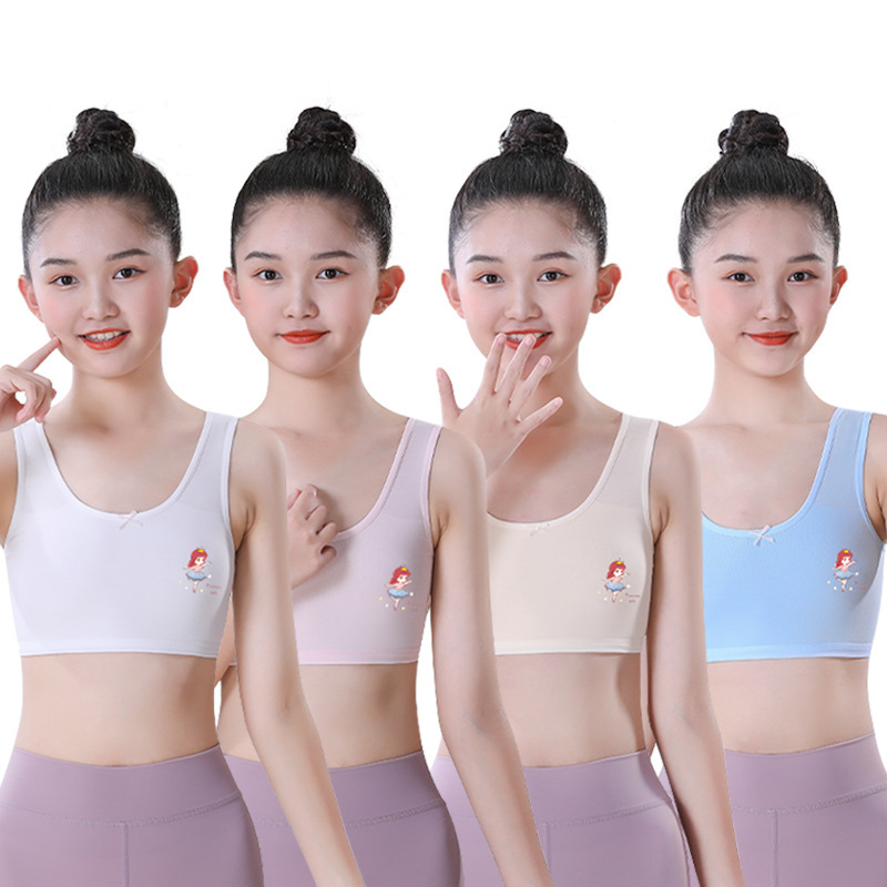 Girls' Underwear Development Stage Primary School Students Junior High School Students Cotton 6-8-12 Years Old Girls Children's Vest Girls' Underwear Development Stage Primary School Students Junior High School Students Cotton 6-8-12 Years Old Girls Children's Vest