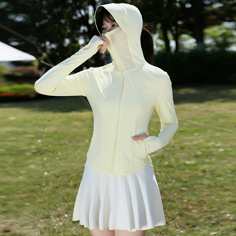 Moxun ロマンチックなスリム日焼け防止服女性のための夏 2025 新しいスタイル小さなウエストアイスシルクタイトなショート日焼け防止服ジャケット|undefined