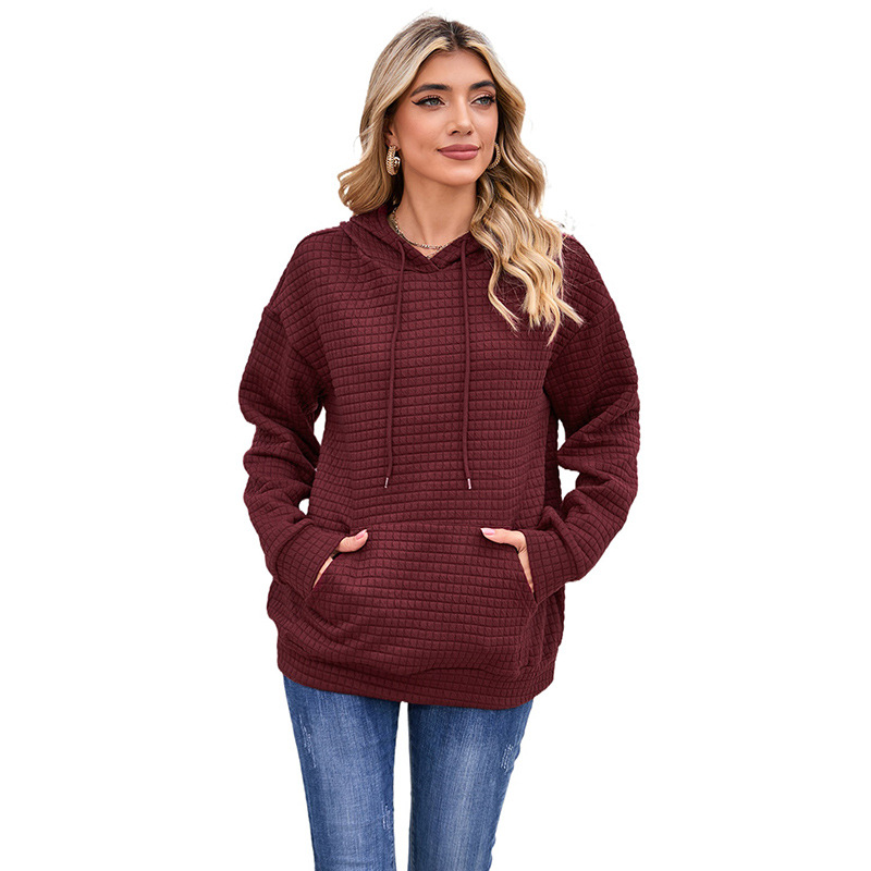 Shi Ying Autumn New Solid Color Hooded Sweater for