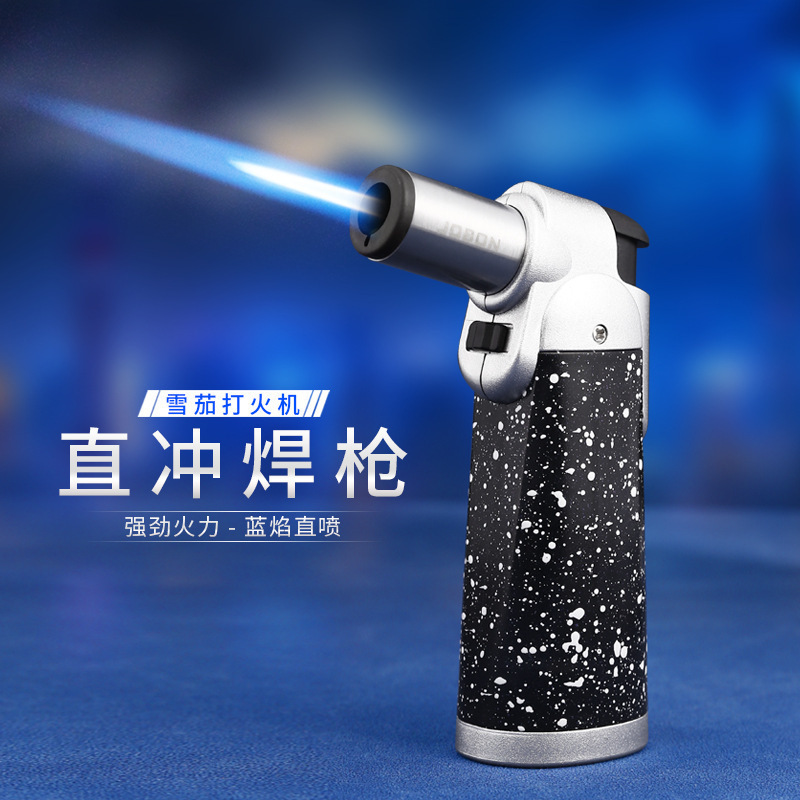 Zhongbang ZB208A new big fire straight blue flame inflatable spray gun metal plastic windproof lighter wholesale