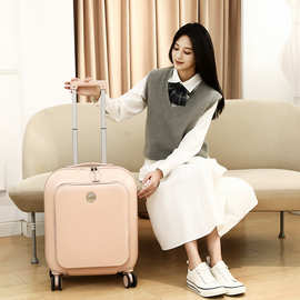 韩版外贸箱包前开盖行李箱万向轮20寸登机轻便拉杆箱pc材质旅行箱