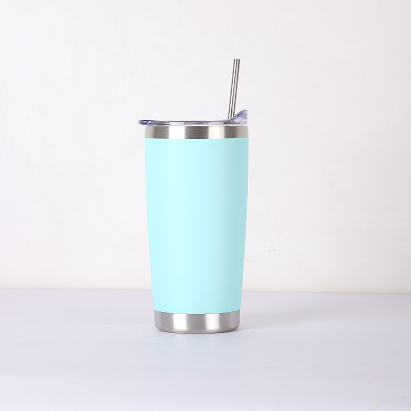 20 vasos térmicos con forma de coche, vasos de cerveza con aislamiento al vacío de acero inoxidable 304 con pajita, portátiles y a prueba de fugas.