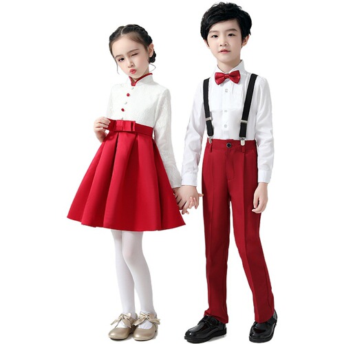 New Year's Day children's performance costumes, primary school boys' choir uniform, girls' dance skirt, recitation competition performance attire
