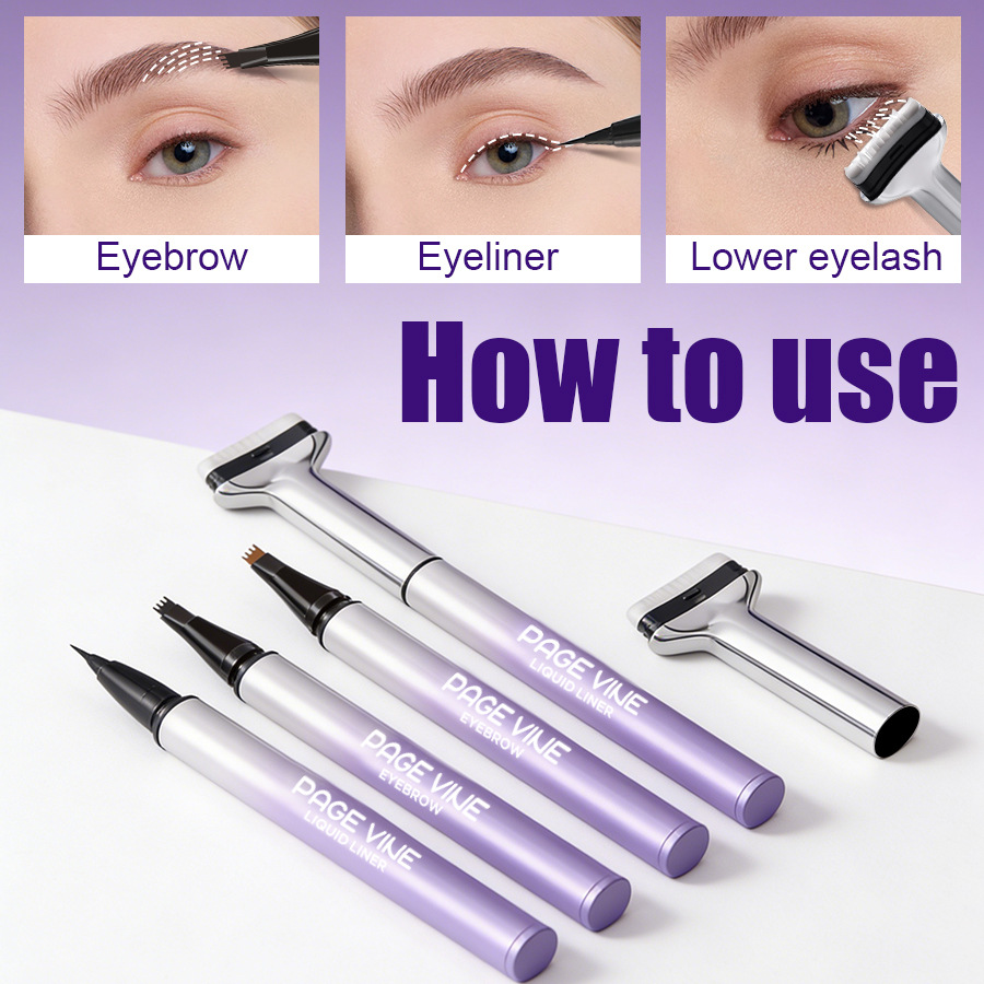 Cross-border PAGE VINE eyelash seal eyeliner 3 - in - 1 eyelash lineer duradero sin deslizamiento
