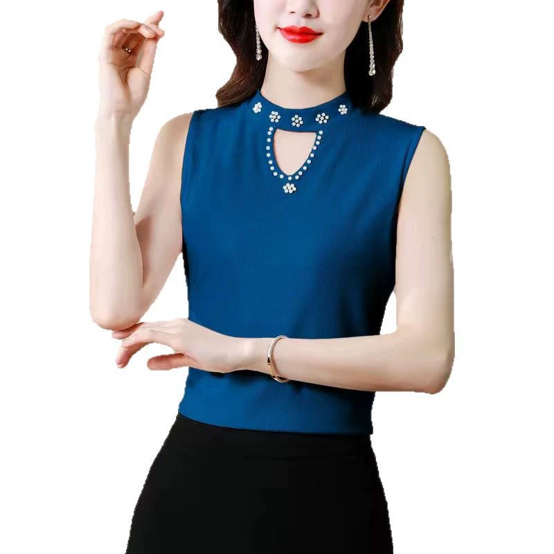 Летний топ без рукавов, облегающий, slim fit