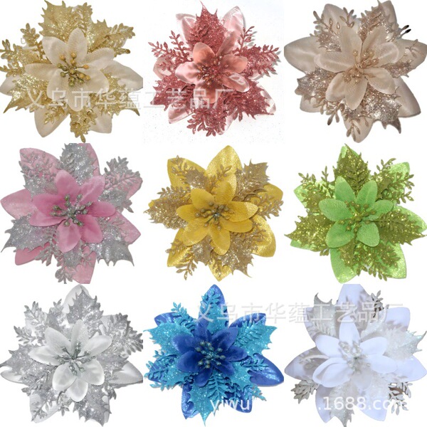 Cross border silver pink gold powder Christmas flowers Christmas…