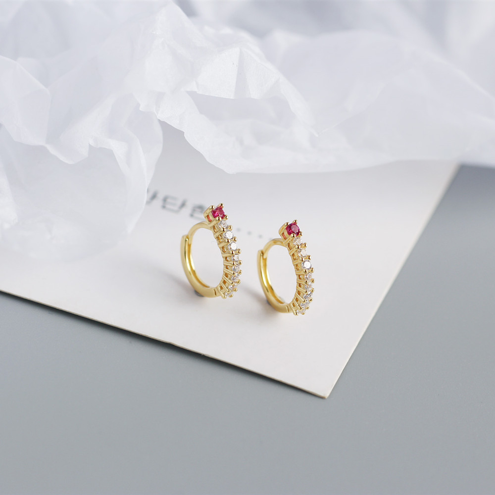 Geometric Fashion Gem Plating Earrings display picture 9