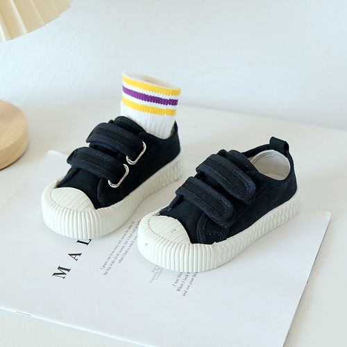 Children's shoes  new fashion children's canvas shoes Velcro soft bottom children's casual sneakers candy baby toddlers
