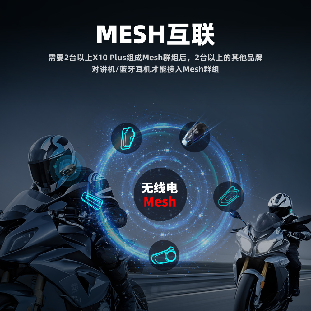 Ejeas New Hundred-Person Mesh Simultaneous Intercom Motorcycle Helmet Interphone Replaceable Color Shell Ai Control