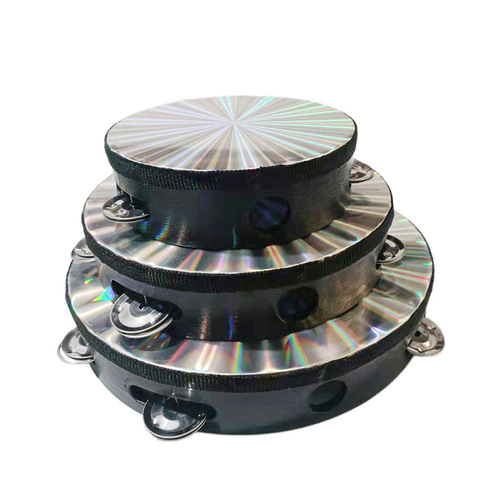 Laser Single Row Tambourine Early Childhood Music Teaching Tool Hand Drum Orff Instrument Dance Performance Tambourine