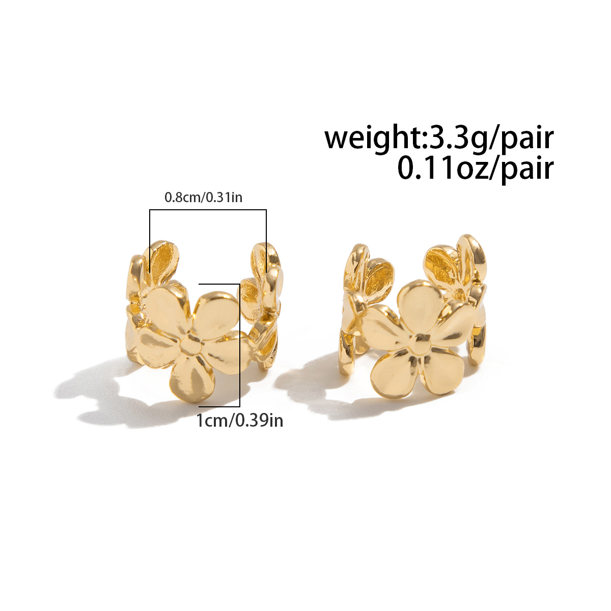 European and American Cross-Border Jewelry Beach Vacation Style Starfish Scallop Pendant Earrings Design Ins Metal Flower Ear Clip undefined