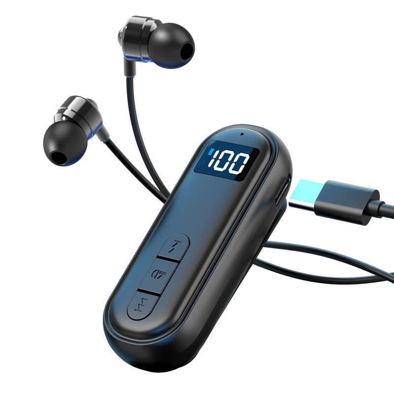 新しい重低音ラベリア Bluetooth ヘッドセット、ワイヤレス、超長バッテリー寿命、大容量バッテリー、ノイズリダクション、デジタル ディスプレイ カード、フラッシュ充電|undefined