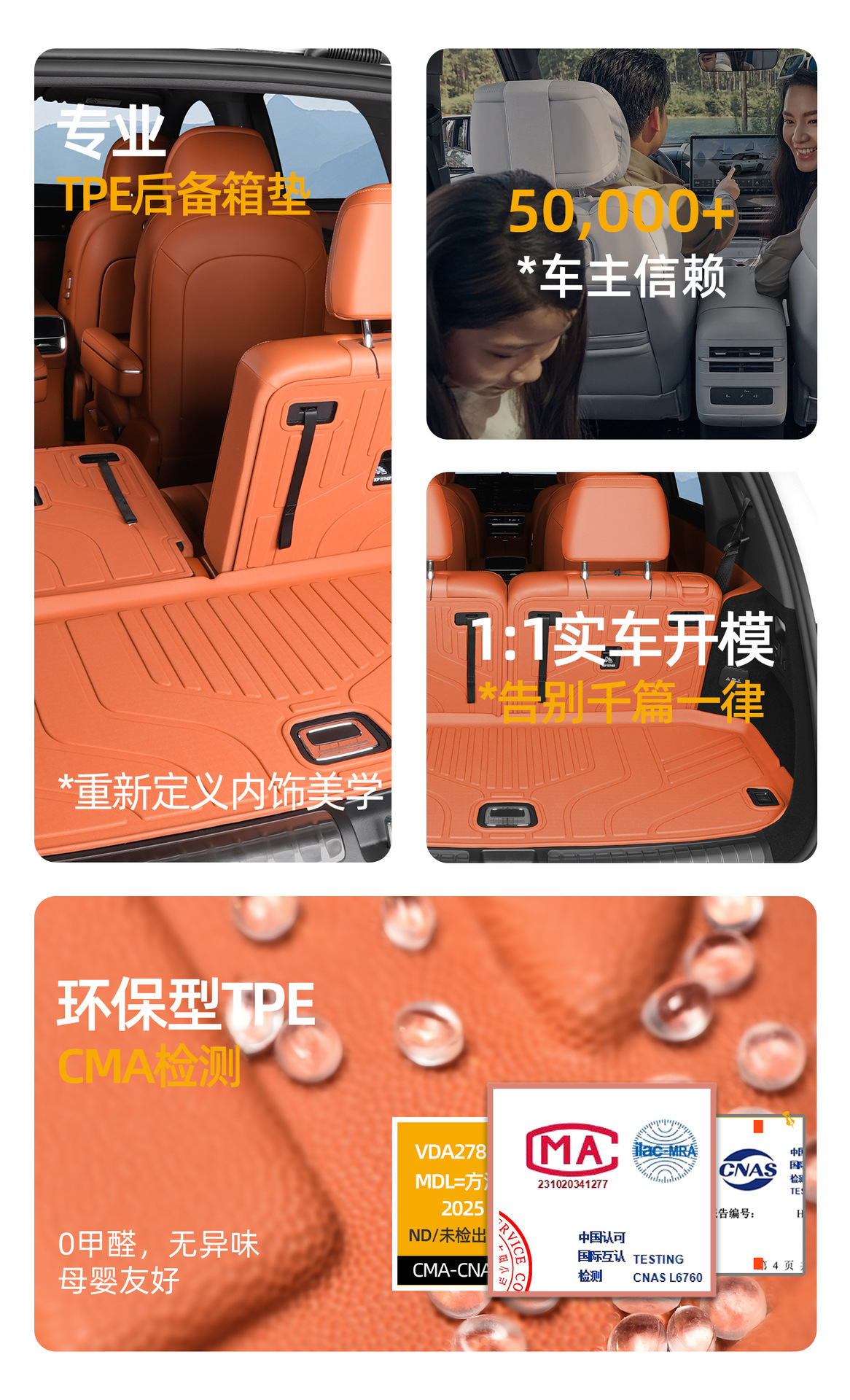 Suitable for the AITO M7 trunk mat, specifically for 2024-2026 models, five-seater and six-seater Huawei TPE car trunk mat