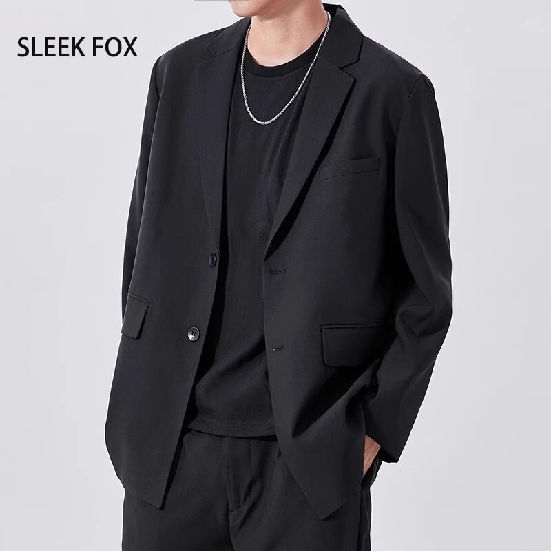 Fashionable Light Luxury Versatile Black Casual Blazer Korean Style Trendy Men's Stylish Slim-Fit Suit Jacket Spring Versatile Fashionable Light Luxury Versatile Black Casual Blazer Korean Style Trendy Men's Stylish Slim-Fit Suit Jacket Spring Versatile