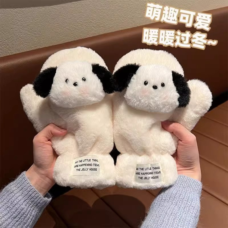 Nuevos productos lindos guantes para perros de peluche de invierno para mujeres de peluche para estudiantes de invierno para montar guantes calientes al por mayor