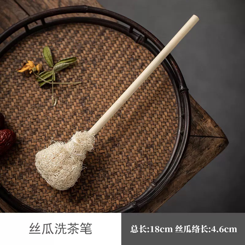 长柄丝瓜刷茶壶茶杯刷茶室厨房清洗电热水壶煮茶壶茶垢水垢长柄刷
