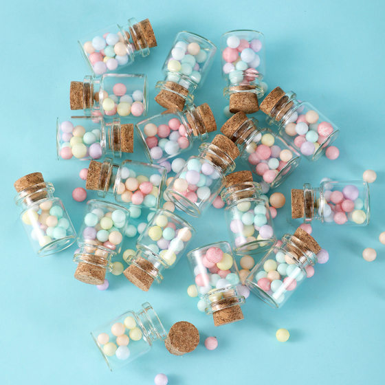 Small Glass Bottle with Cork Stopper, Empty Bottle, Wishing Bottle, High-Value Nebula Bottle, Rainbow Bottle, Drift Bottle, Ocean Bottle, Lucky