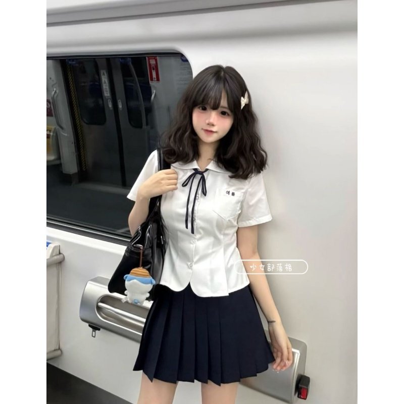 Original Doll Collar Short Sleeve Jk Shirt Summer New Japanese Style Waist-Cinching Petal Hem Cute College Style Uniform Top Original Doll Collar Short Sleeve Jk Shirt Summer New Japanese Style Waist-Cinching Petal Hem Cute College Style Uniform Top