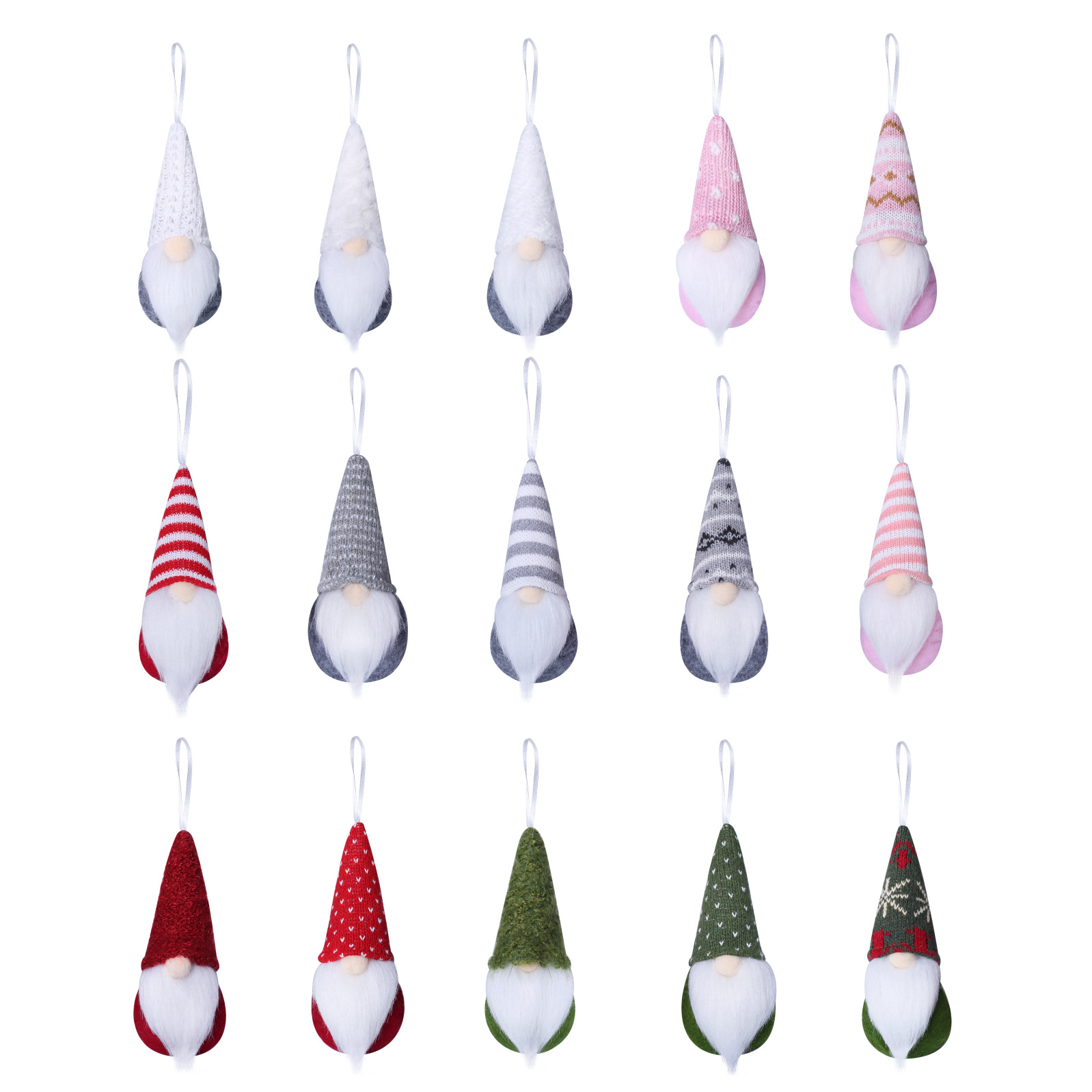 Nuevos colgantes de decoración de Navidad transfronterizos colgantes de árbol de Navidad muñeca sin cara enano viejo pequeño colgente