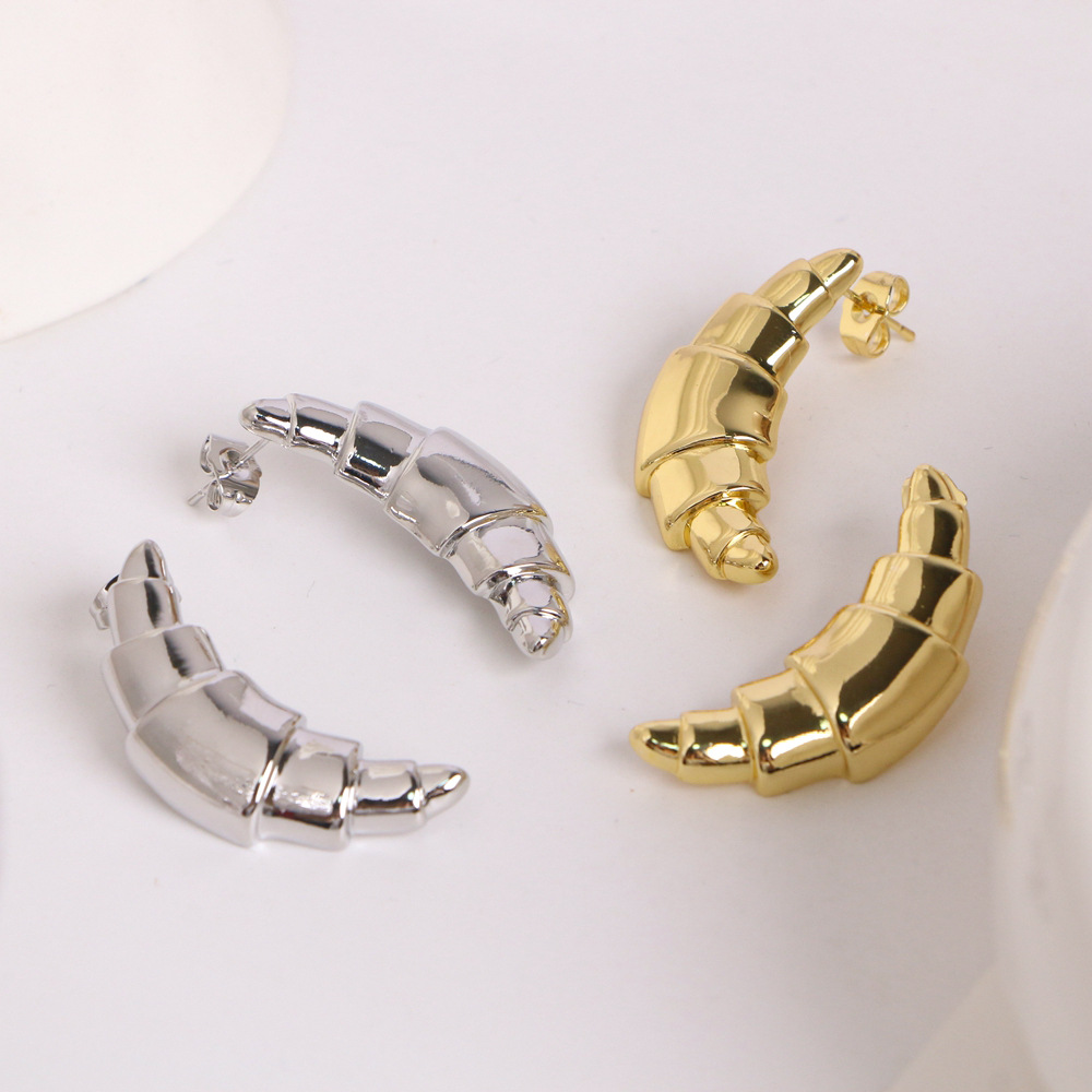 12g Weight 1 Pair IG Style Geometric Copper 18K Gold Plated Ear Studs