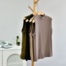 【法式无袖衫】冬新款糯米绒暖厚绒中高领无袖气质打底衫背心针织