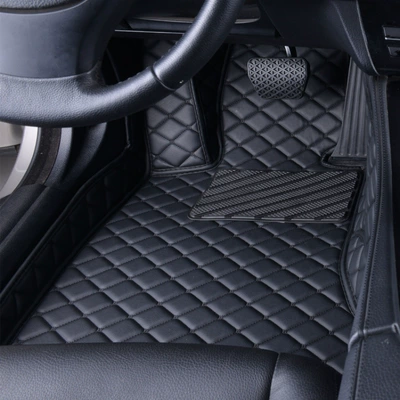 Single-piece car floor mat for: Ayaqaltılar (Kovriklər) - please-specify-the-vehicle-model-and-year-in-the-order-notes-huiqi-single-layer-drivers-seat-black-leather-with-black-stitching-mega-discount-sale