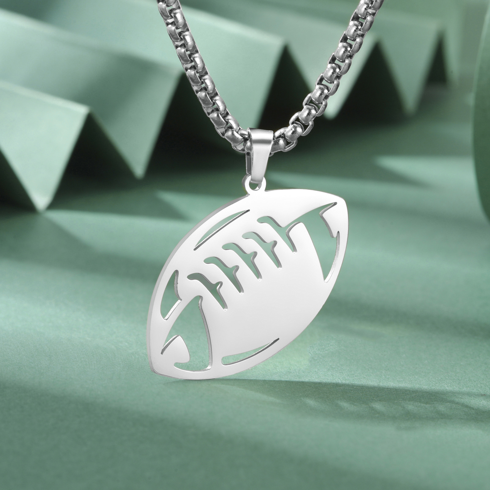 20g Weight 304 Stainless Steel Pendant Material Pendant Necklace Classification 304 Stainless Steel Chain Material box chain Chain Type Daily Occasion 304 Stainless Steel Material Football Pattern Unisex Gender Plating Design Simple Style Style Wholesale Jewelry Simple Style Basketball Football 304 Stainless Steel Plating Pendant Necklace 4