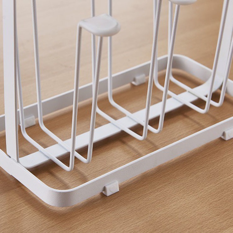 De estilo japonés de escritorio seis portavasos suministros de cocina de metal de almacenamiento de hierro de almacenamiento de drenaje titular de la taza de fábrica al por mayor