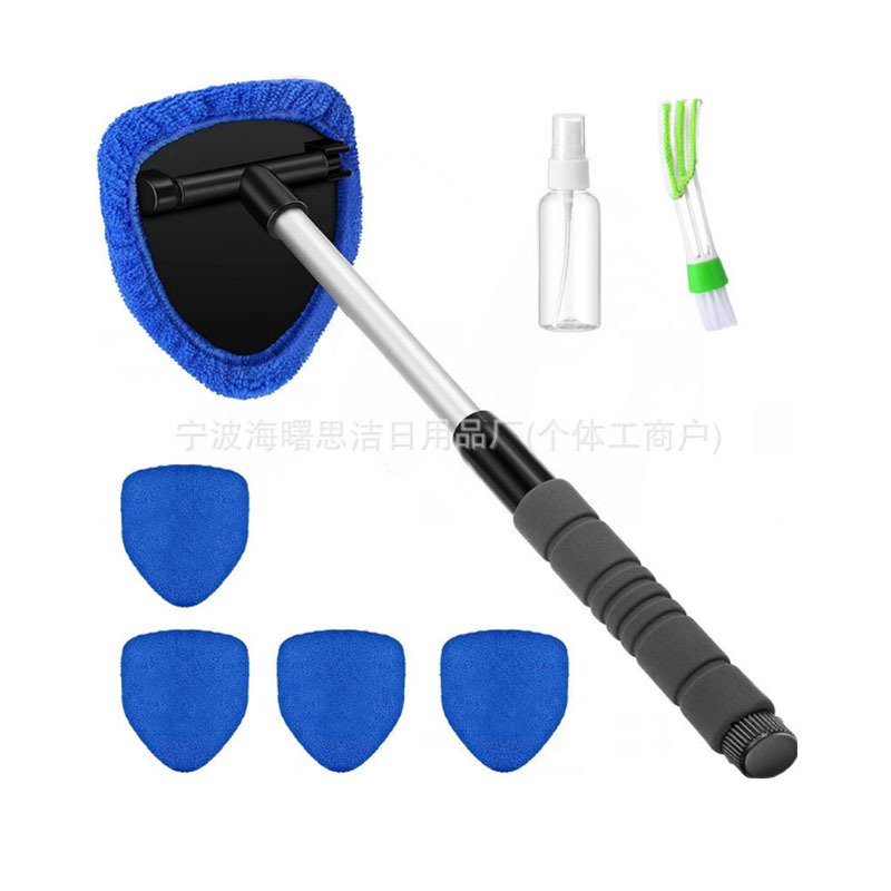 1세트(5면 스펀지 텔레스코픽 폴 + 파란색 천 커버 5개 + 스프레이 병 + 디테일 브러시)