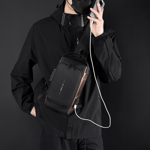 WEPOWER new men's chest bag anti-theft code lock motorcycle bag trendy and cool cycling bag back shoulder bag crossbody bag