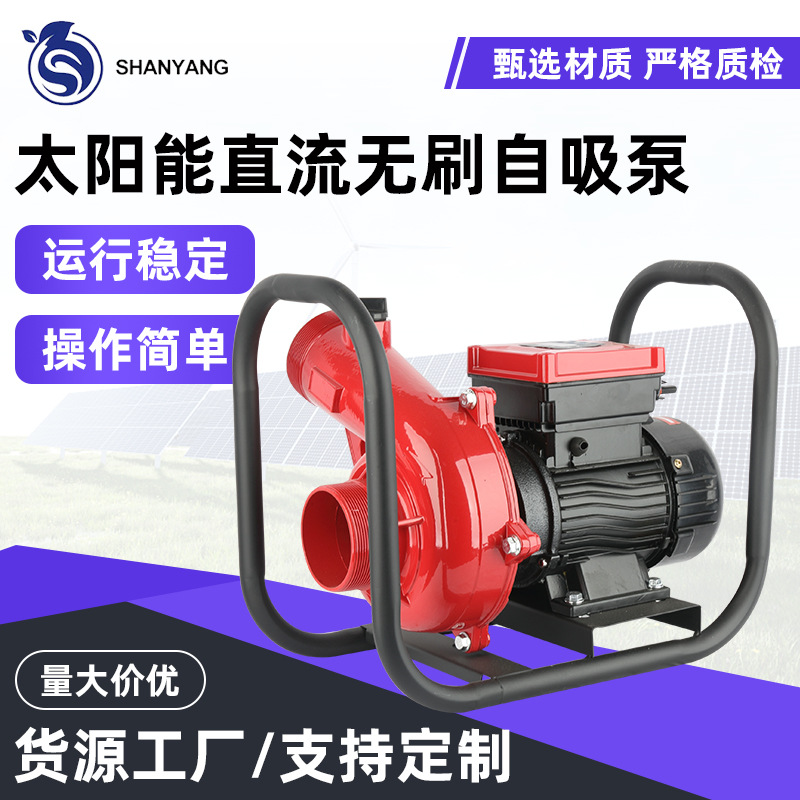 DC太阳能直流无刷自吸泵 3寸大流量农用滴灌高压高扬程灌溉水泵