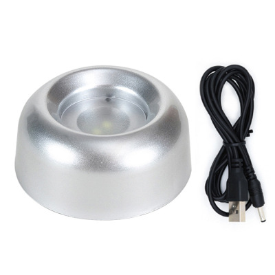 跨境爆品 50 60 80精灵水晶球七彩白光LED灯座发光底座水晶3d内雕|ms