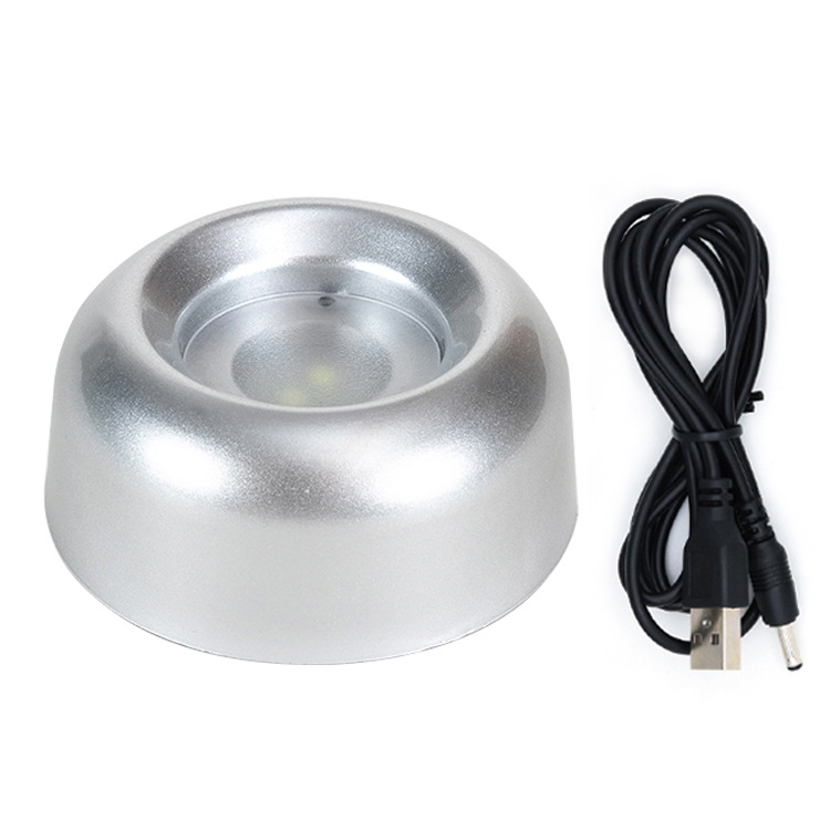 跨境爆品 50 60 80精灵水晶球七彩白光LED灯座发光底座水晶3d内雕|ms