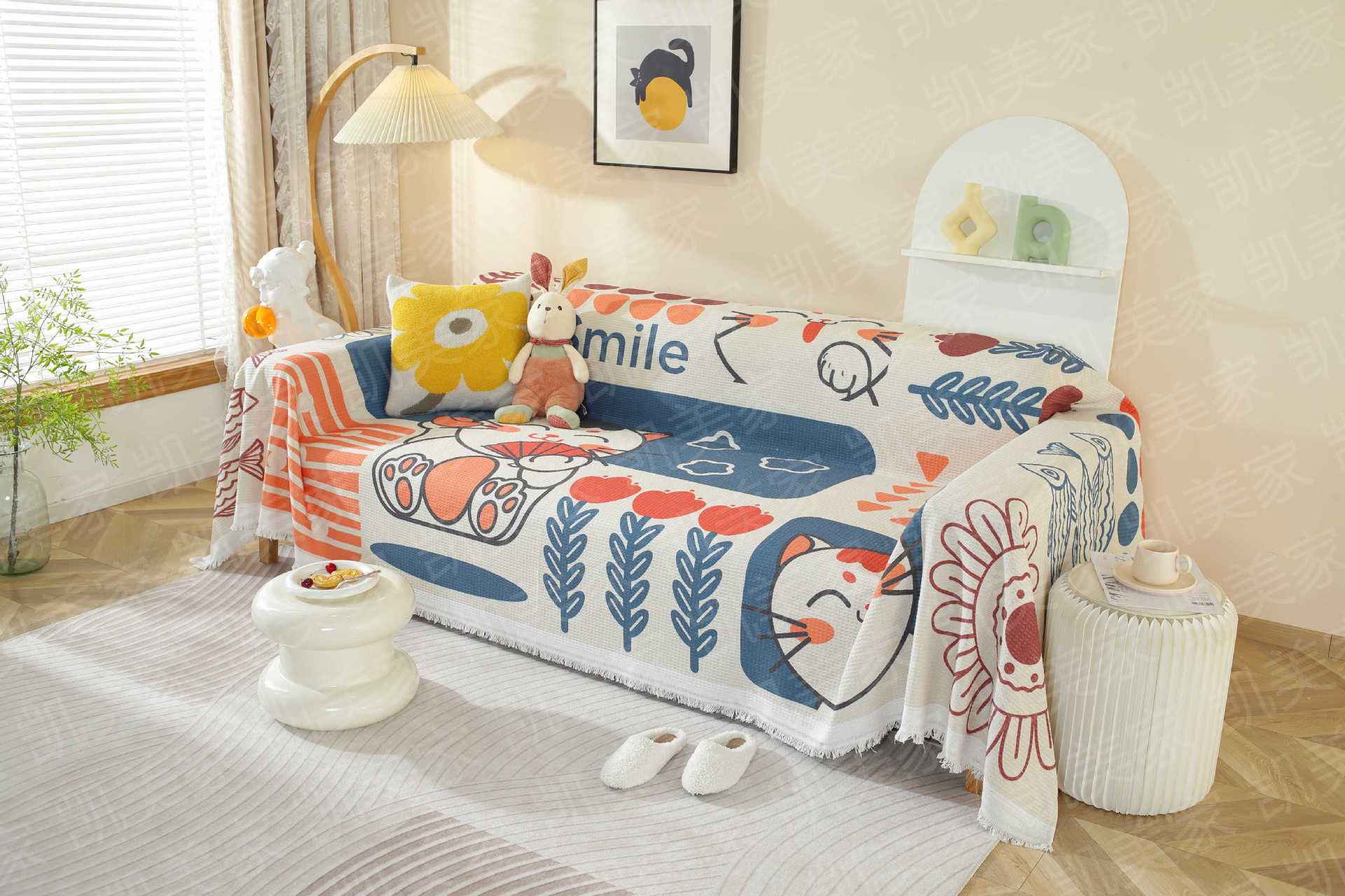 一片式沙发盖布巾ins风北欧沙发毯盖巾全包四季通用沙发垫