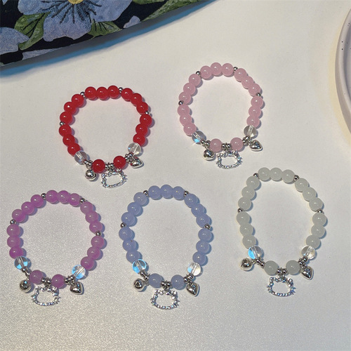 Korean style new cat's eye stone bracelet ins style simple rhinestone cat bracelet sweet and cute versatile bracelet bracelet