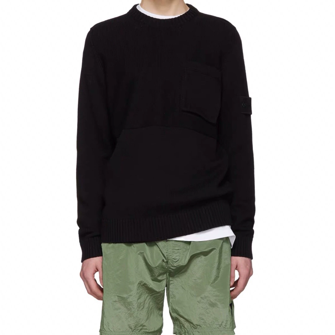 Knitted pullover (Stone Island) Ghost series, chest pocket, pull-up knit