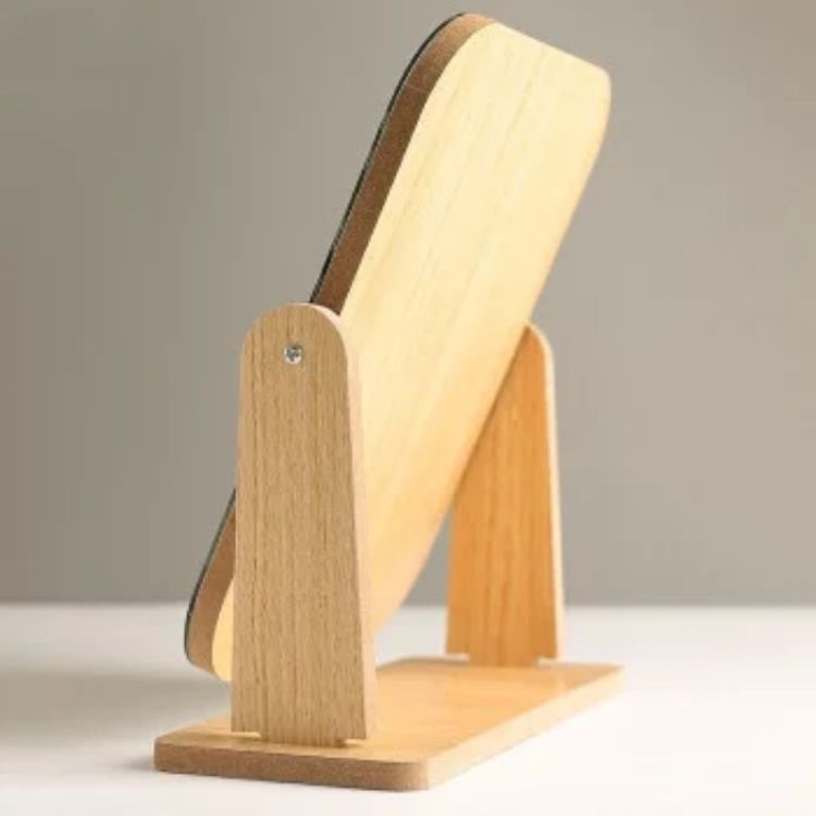 Espejo de maquillaje de escritorio de madera HD de un solo lado espejo de tocador de escritorio dormitorio regalo de cumpleaños con letras