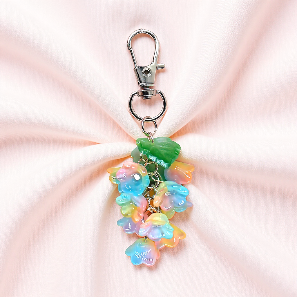 Lily of the Valley Women's Chinese Style Keychain Glass Exquisite Literary Keychain Creative Glass Mobile Phone Buckle Pendant