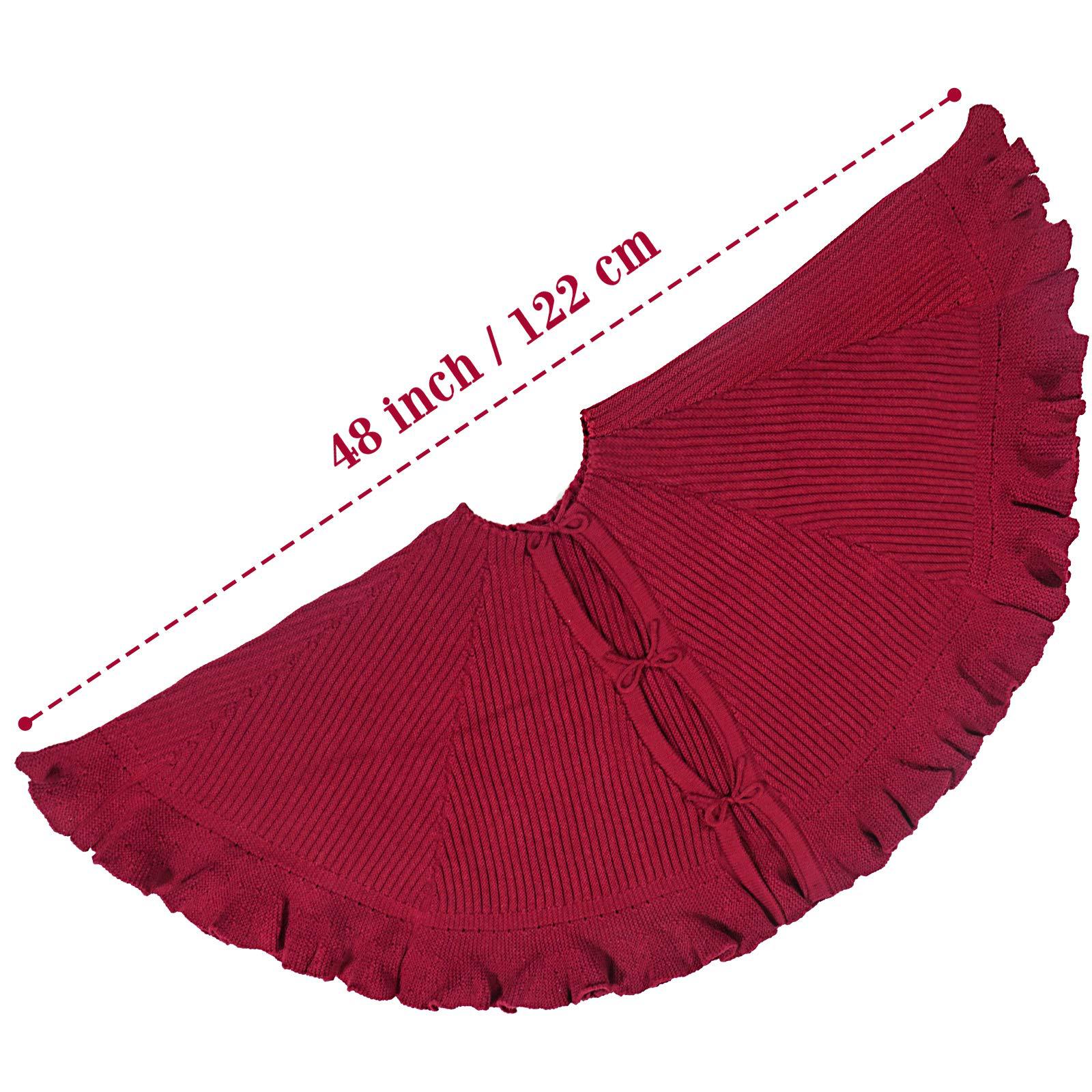 Amazon nuevo árbol de Navidad Decoración Accesorios decoración inferior punto plisado encaje rojo árbol de Navidad falda