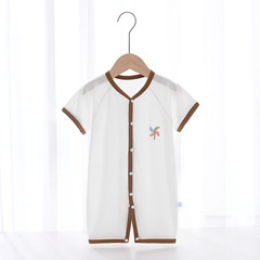 嬰兒連體衣夏季薄款新生兒哈衣短袖爬爬服嬰幼兒夏裝初生寶寶衣服