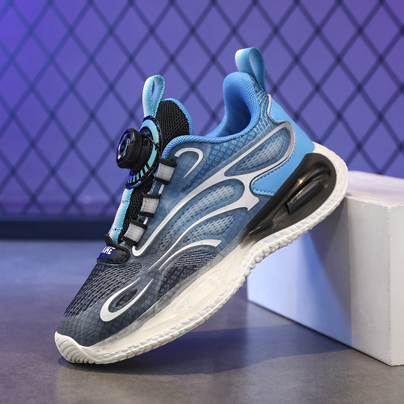 Zapatos de baloncesto con hebilla giratoria para niños mayores, calzado deportivo popular para niños, jóvenes energéticos, otoño, 2024