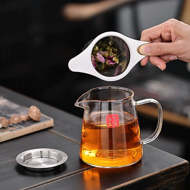 Tea set stainless steel with accessories, teapot, filter