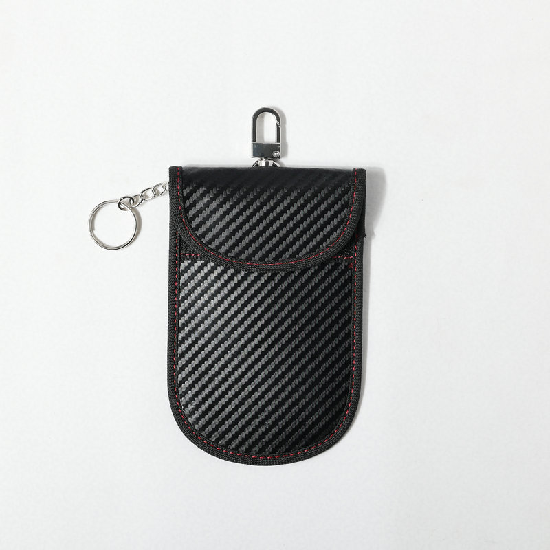 Estuche para llaves de fibra de carbono transfronterizo Estuche blindado pequeño Bolso blindado de señal de llave de automóvil multifuncional Monedero