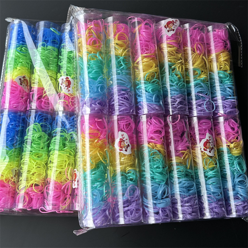 Banda de goma desechable, cubo grande, color negro, anillo para el cabello de alta elasticidad, niños y adultos, tira fuerte, banda de goma continua, tienda de 2 yuanes