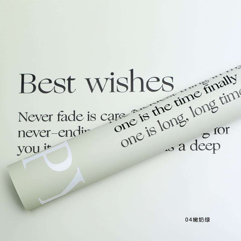 Gradiente inglés de doble cara de dos colores de papel ouya nacarado película impermeable flor regalo papel de regalo fábrica al por mayor