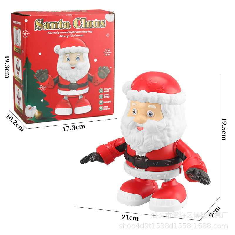 Nuevos juguetes de Navidad transfronterizos danza eléctrica Papá Noel niños creativos regalos de luces y música robot