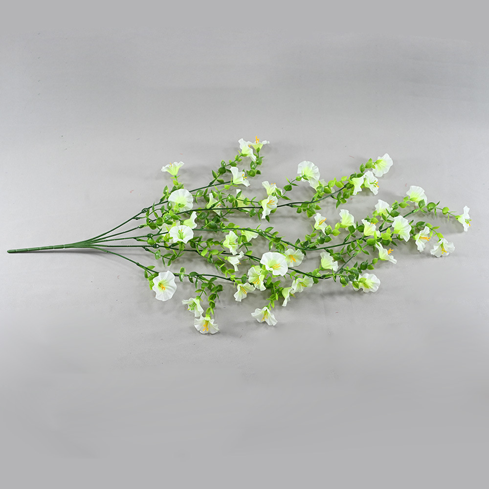Flores artificiales, juego de 45 piezas de eucalipto y gloria de la mañana para decoración de bodas, decoración de pared, decoración interior y exterior de hoteles, ramo de flores artificiales. image 7
