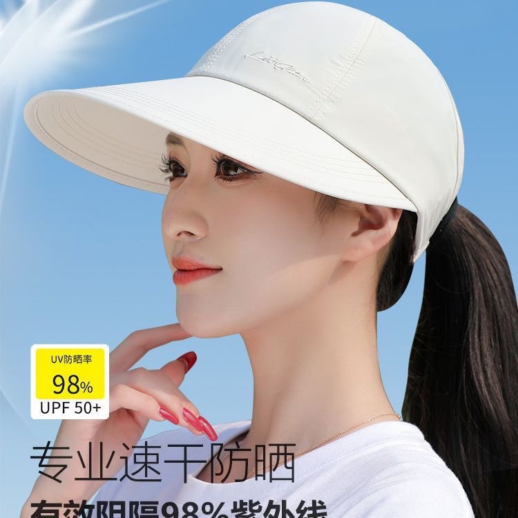 Nuevo sombrero de protección solar de primavera pescador de protección solar medio sombrero de boca de pato secado rápido actualización puede atar la cola de caballo cuando
