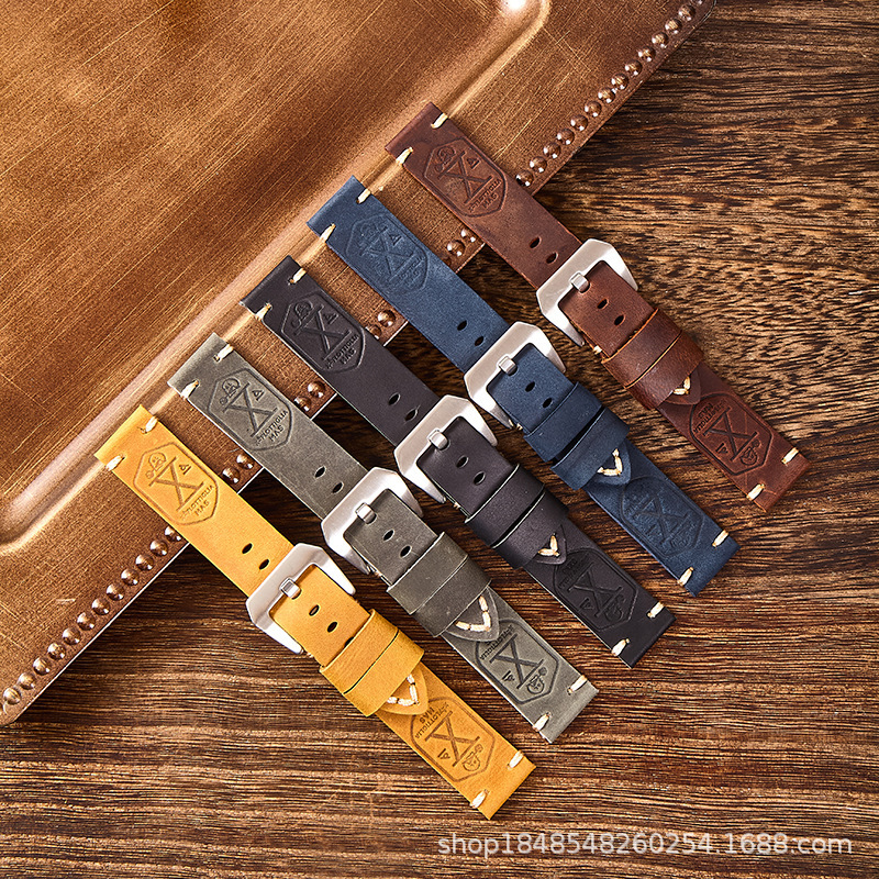 In-Stock Vintage High-End First-Layer Crazy Horse Leather Watch Strap Suitable for Panerai 1/2/3, 24mm, Soft Pin Buckle, No Interlayer Strap In-Stock Vintage High-End First-Layer Crazy Horse Leather Watch Strap Suitable for Panerai 1/2/3, 24mm, Soft Pin Buckle, No Interlayer Strap